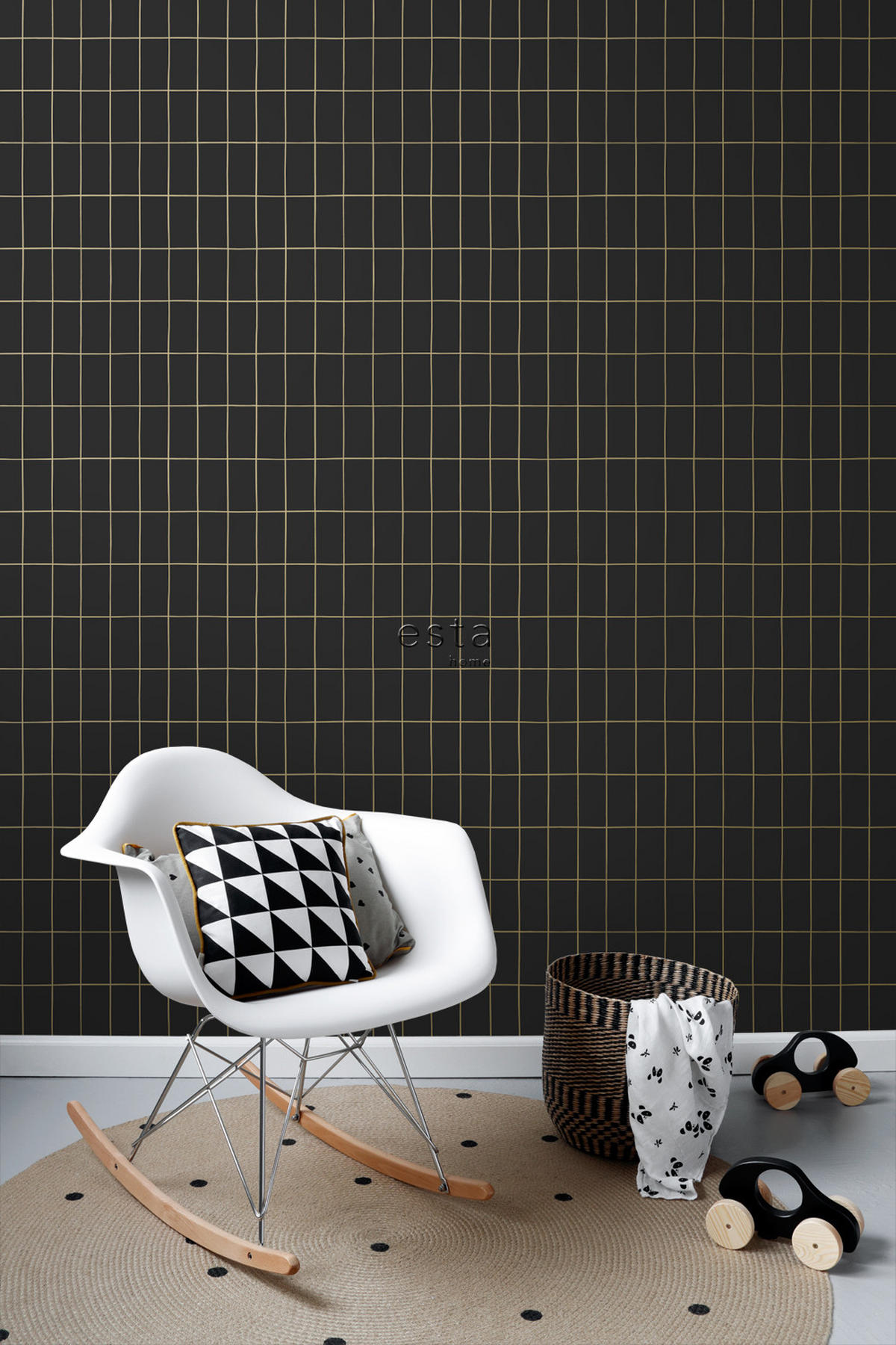 TAPETE kleine Fliesen 53 cm x 10.05 m - Schwarz, Papier (53/1000cm) - ESTAhome