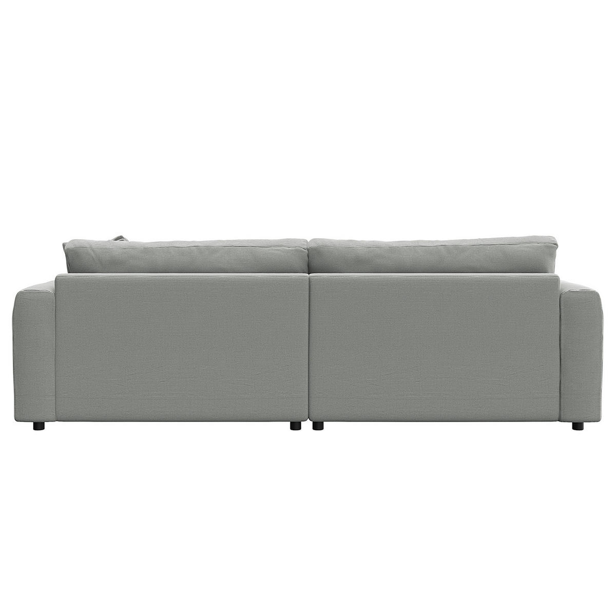ECKSOFA mit Longchair - Schwarz/Grau, Kunststoff/Textil (238/183cm) - home24