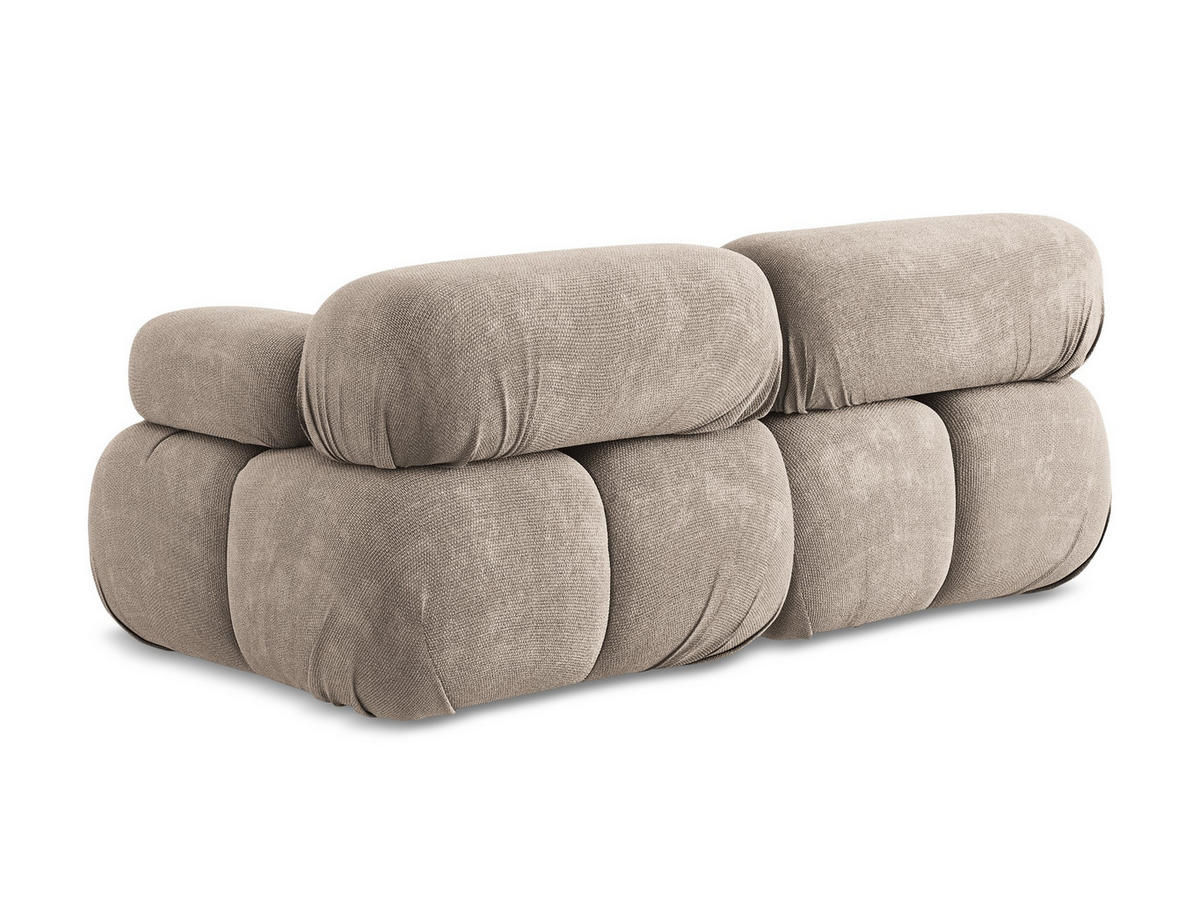 2-SITZER-SOFA Chenille Stoff Beige - Beige/Schwarz, Kunststoff/Textil (190/70/96cm) - Makamii