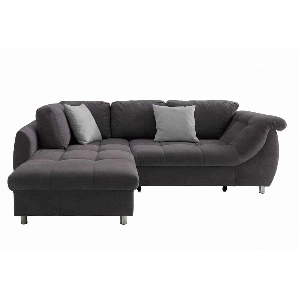 luma-home ROHOVÁ POHOVKA s funkcí rozkládání, vlnovým pružinovým jádrem, otomanem vlevo, 250 × 190 × 84 cm (Š×H×V), mikrovlákno antracitová barva / 17
