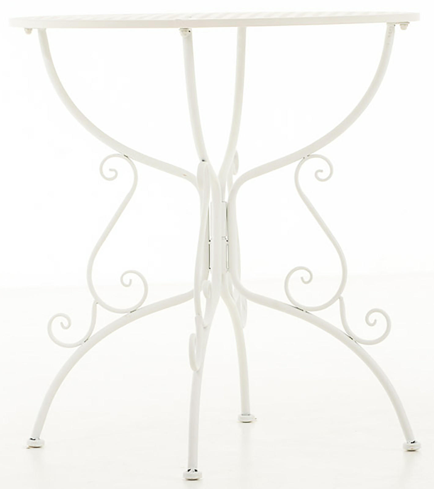 GARTENBEISTELLTISCH rund Ø70 cm Metall weiß - Weiß, Metall (70/70/74cm) - CLP