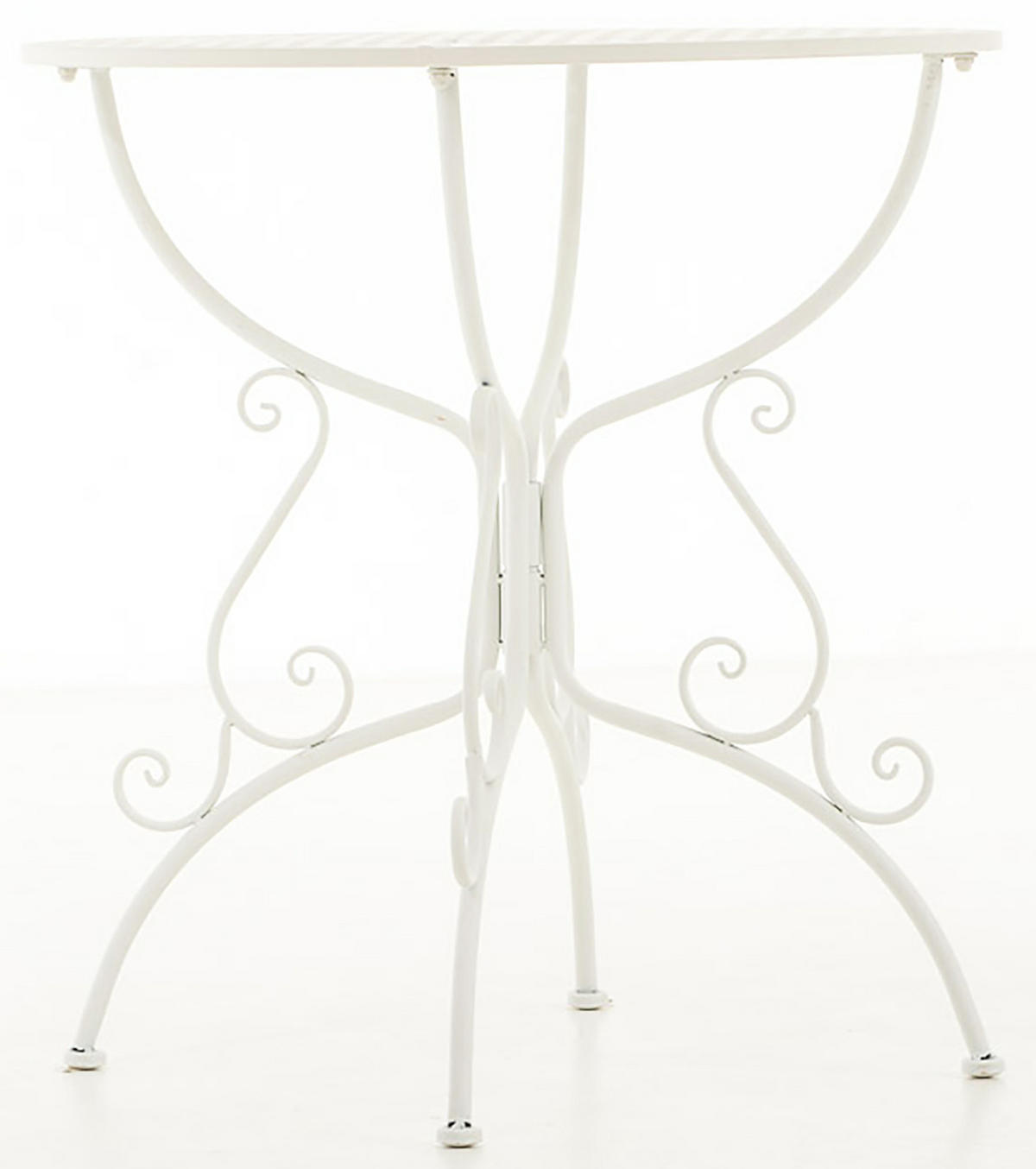 GARTENBEISTELLTISCH rund Ø70 cm Metall weiß - Weiß, Metall (70/70/74cm) - CLP