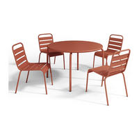 GARTENESSGRUPPE im Set - 4 -Sitzer - Stahl - terracotta - MIRMANDE - Braun, Metall - Vente-Unique