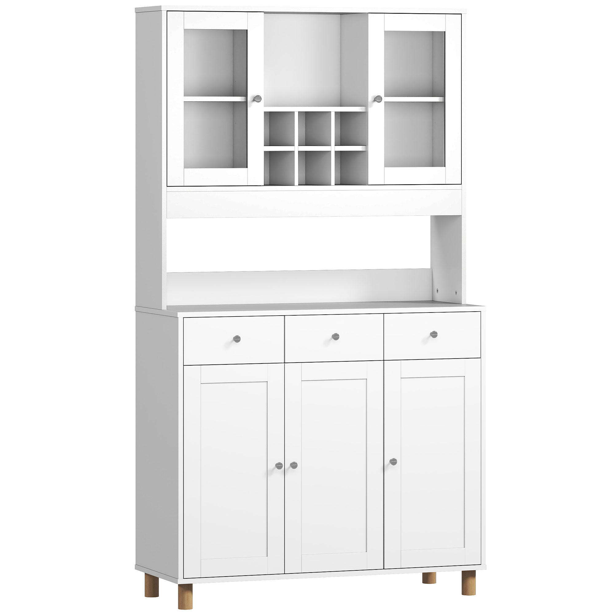 KÖKSSKÅP av spånskiva och hårt glas, vit 180/40/100 cm