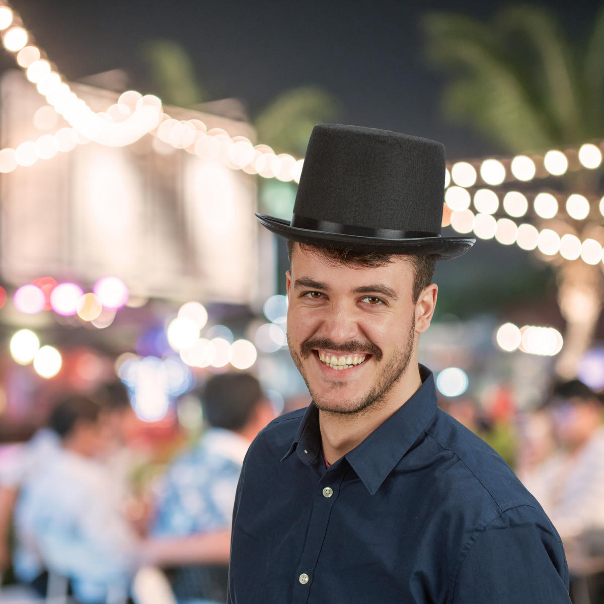 10XVRCHNÝ klobúk - čierna, textil (26/13/31cm) - Relaxdays