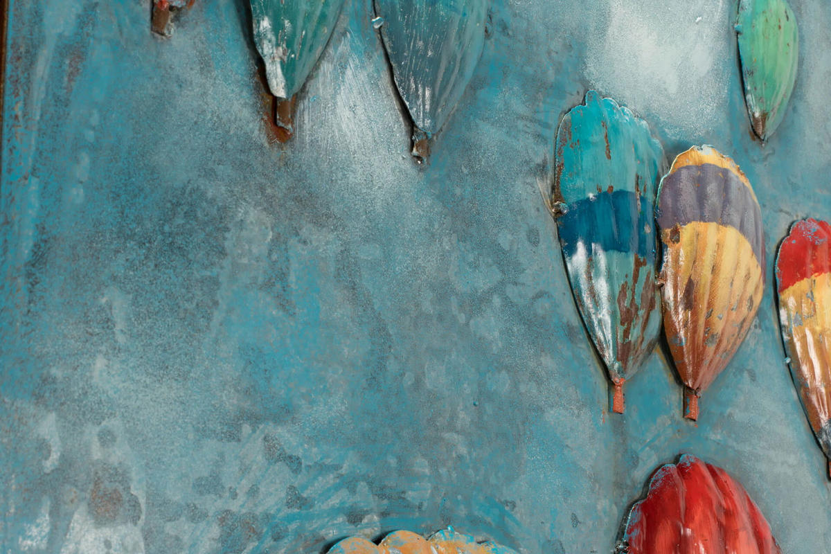 METALLBILD Blau 60/80 cm - Blau, Metall (4/80cm) - KUNSTLOFT