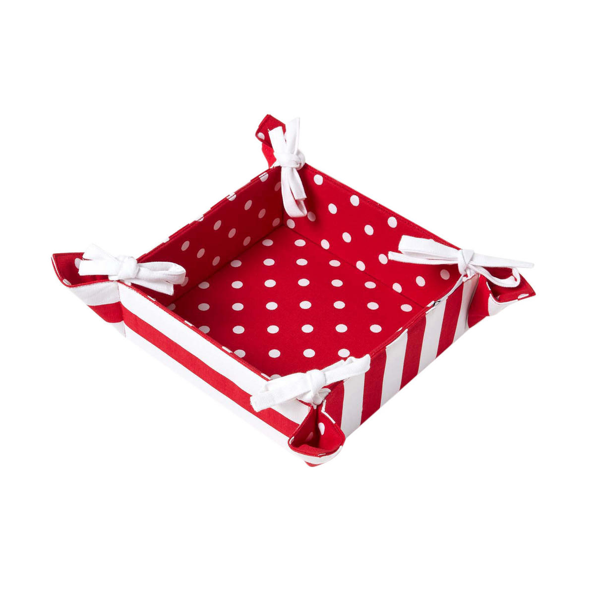 BROTKORB Polka Dots – faltbar mit Wende-Design - Rot, Textil (22/7/22cm) - Homescapes