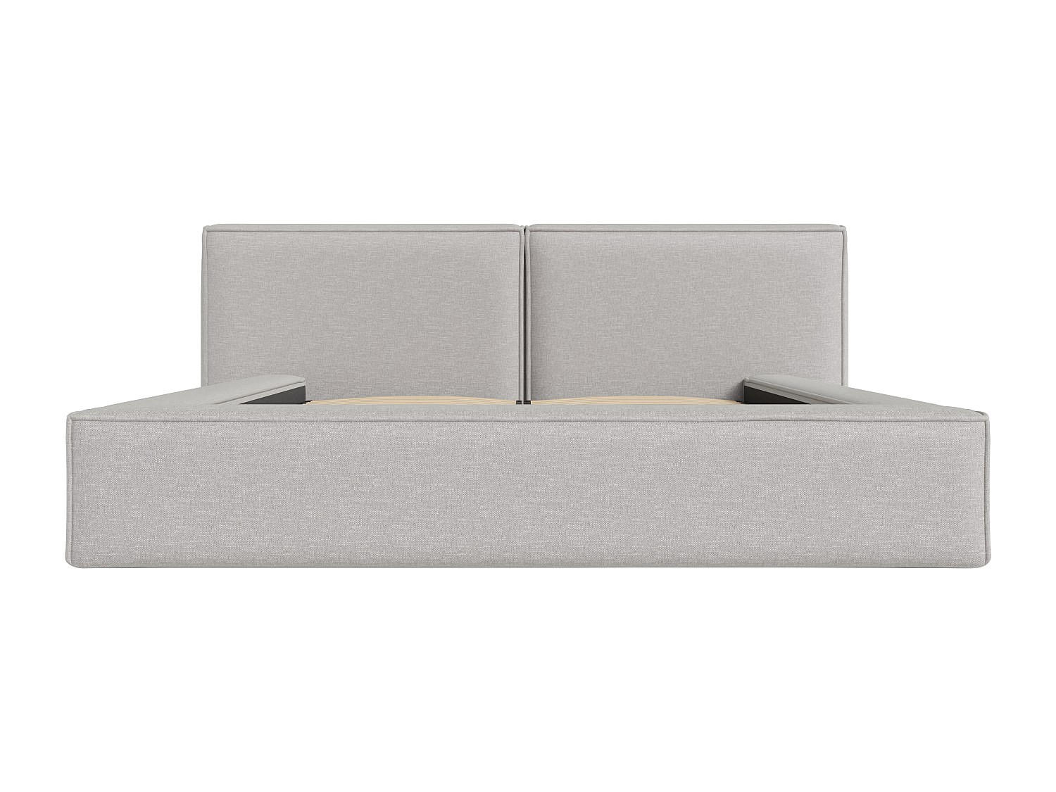 BETT mit Bettkasten - 2 Personen - Stoff - Hellgrau - - Hellgrau, Textil (140/190cm) - Vente-Unique