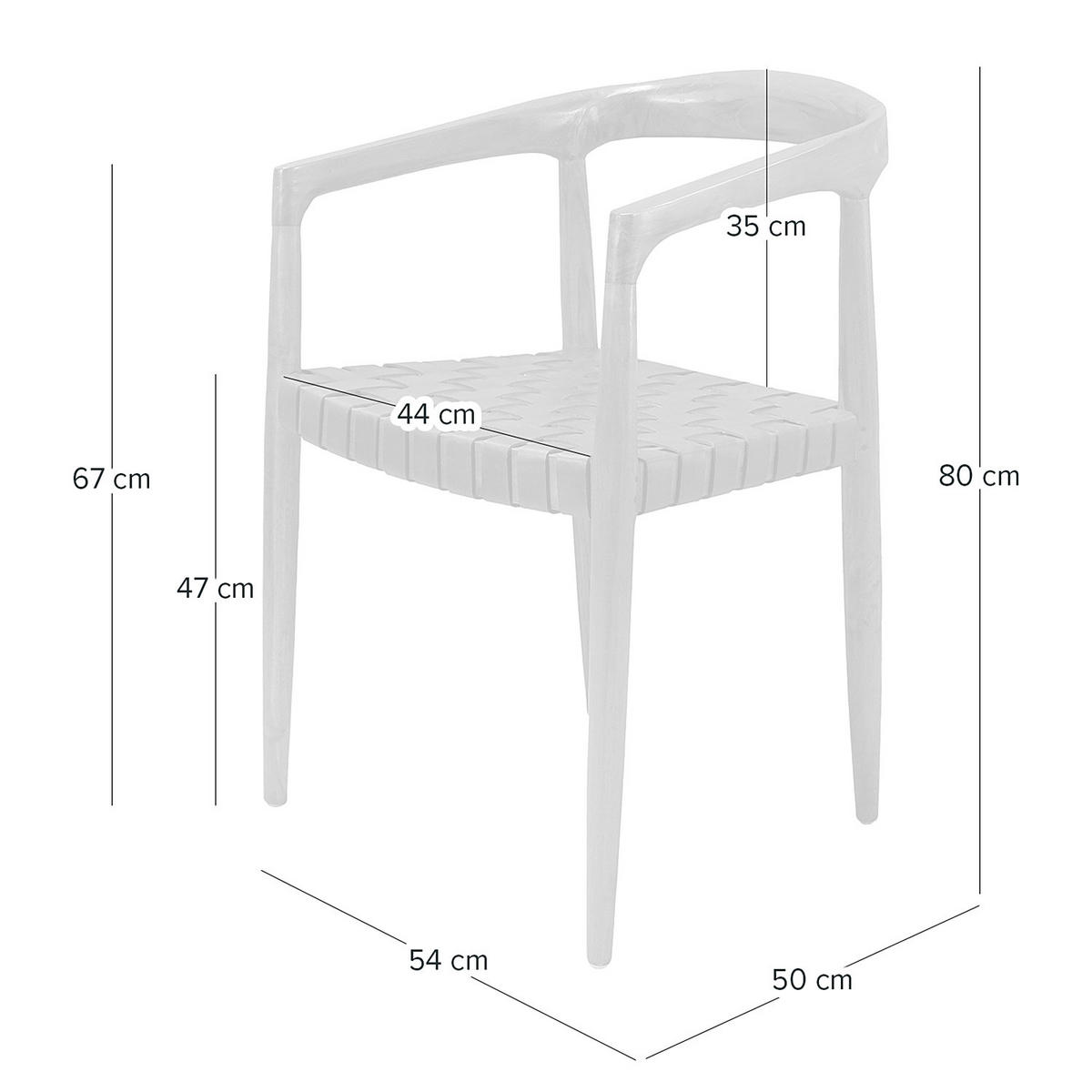ARMLEHNENSTUHL - Echtleder / Teak massiv - Cognac, Leder (54/80/50cm) - home24