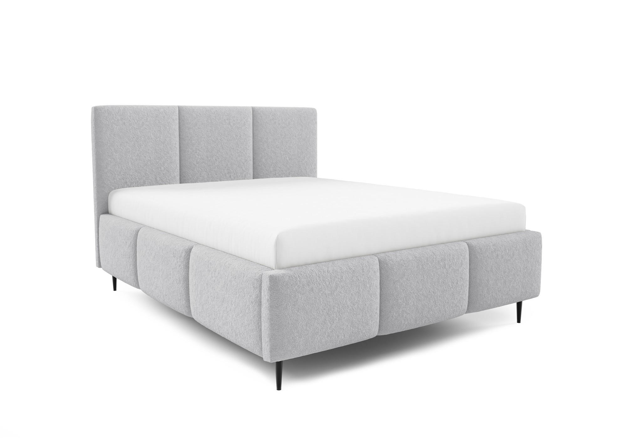POLSTERBETT Miami Komplettset - Hellgrau, Holzwerkstoff/Textil (140/200cm) - Fun Möbel