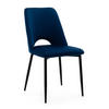 STUHL ORO gepolsterter mit Steppung - dunkelblau - Samt Velour - Blau/Schwarz, Textil/Metall (47/91/55cm) - NEW HOME