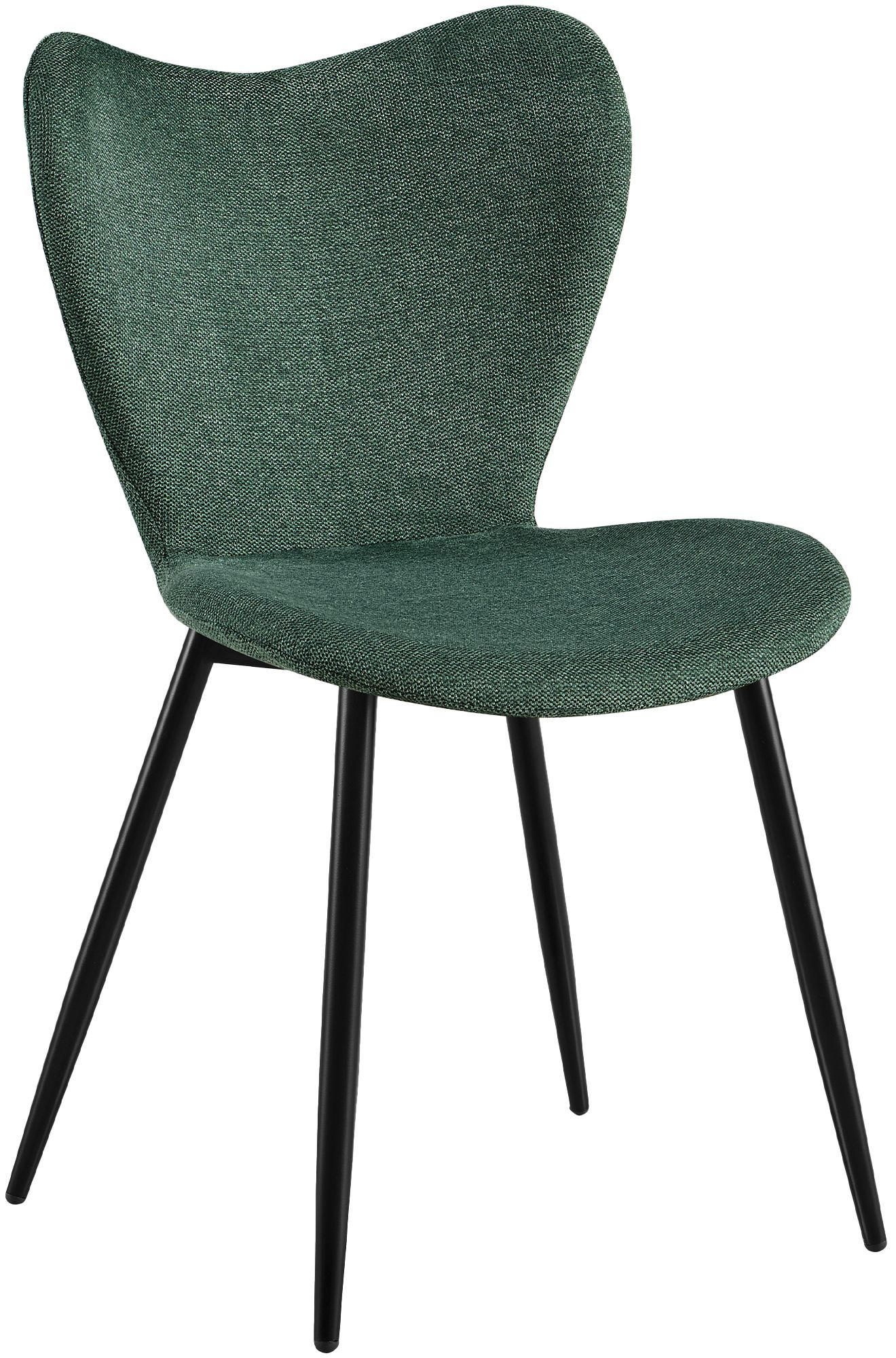 ESSZIMMERSTUHL Stoff Grün - Schwarz/Grün, Textil/Metall (50/80/58cm) - CLP