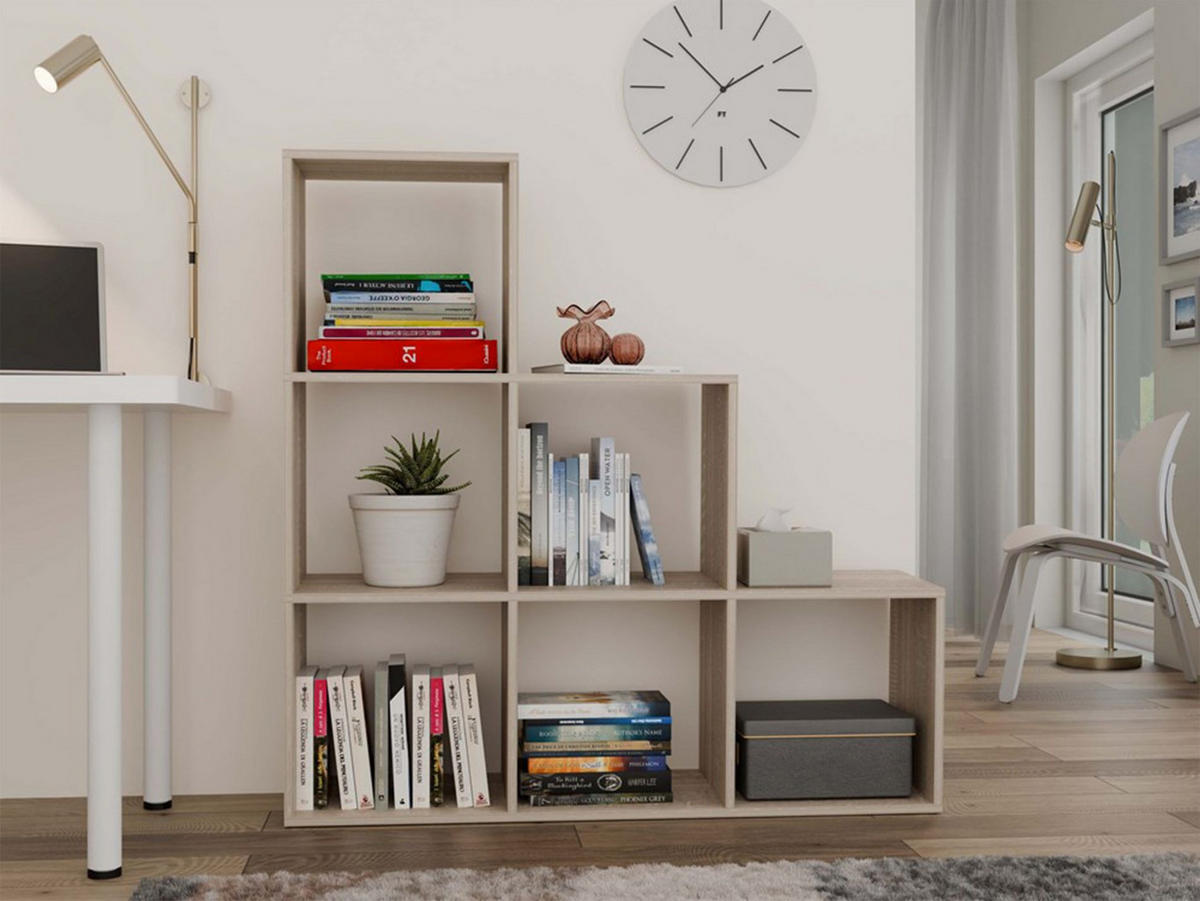 STUFENREGAL Stepi Sonoma-Eiche 115 cm - Sonoma Eiche, Holzwerkstoff (115/115/30cm) - Selsey