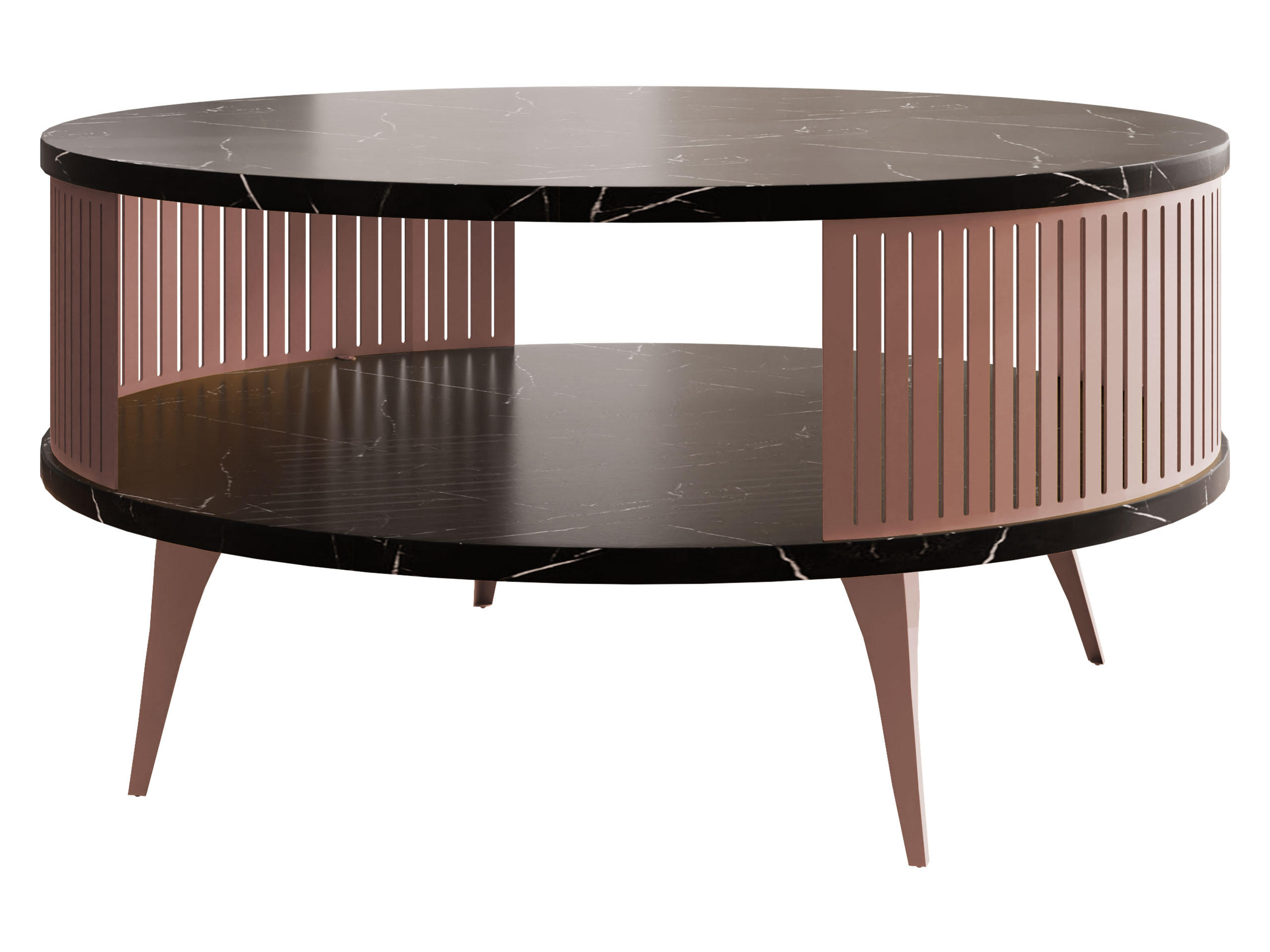 COUCHTISCH Roenni Ember - Schwarz/Bronzefarben, Holzwerkstoff/Metall (75/75/44cm) - MIRJAN24