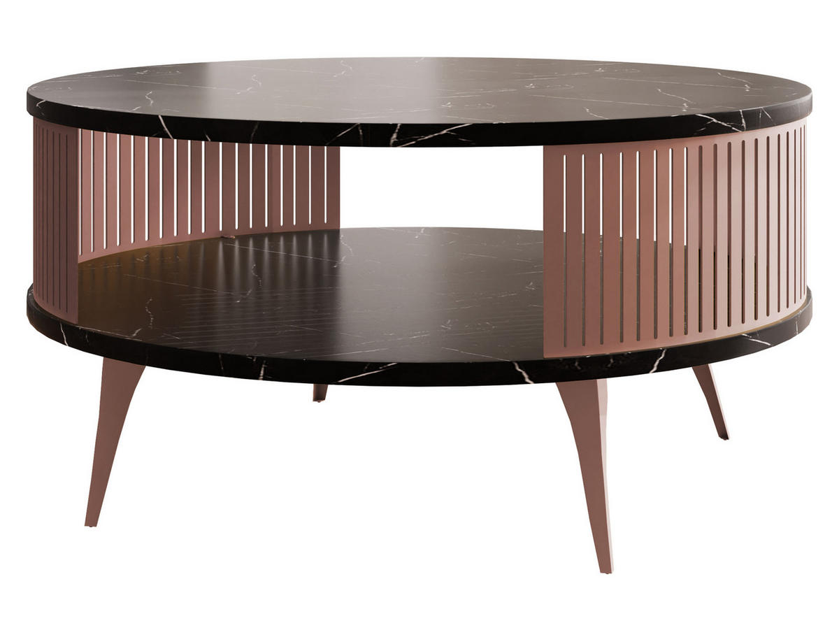 COUCHTISCH Roenni Ember - Schwarz/Bronzefarben, Holzwerkstoff/Metall (75/75/44cm) - MIRJAN24