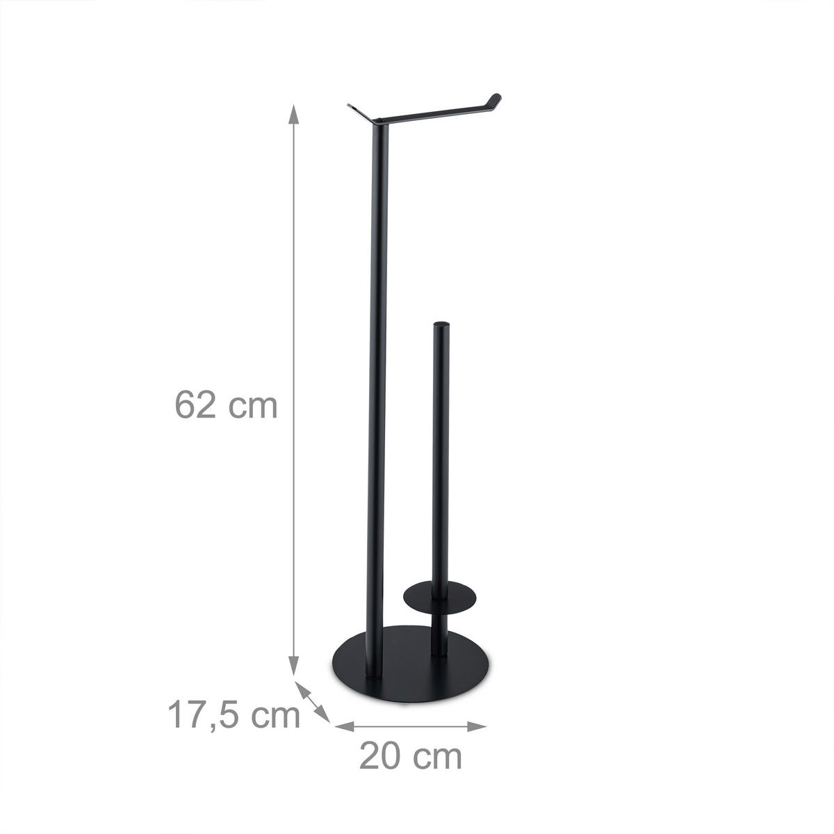 TOILETTENPAPIERHALTER - Schwarz, Metall (20/62/17.5cm) - Relaxdays