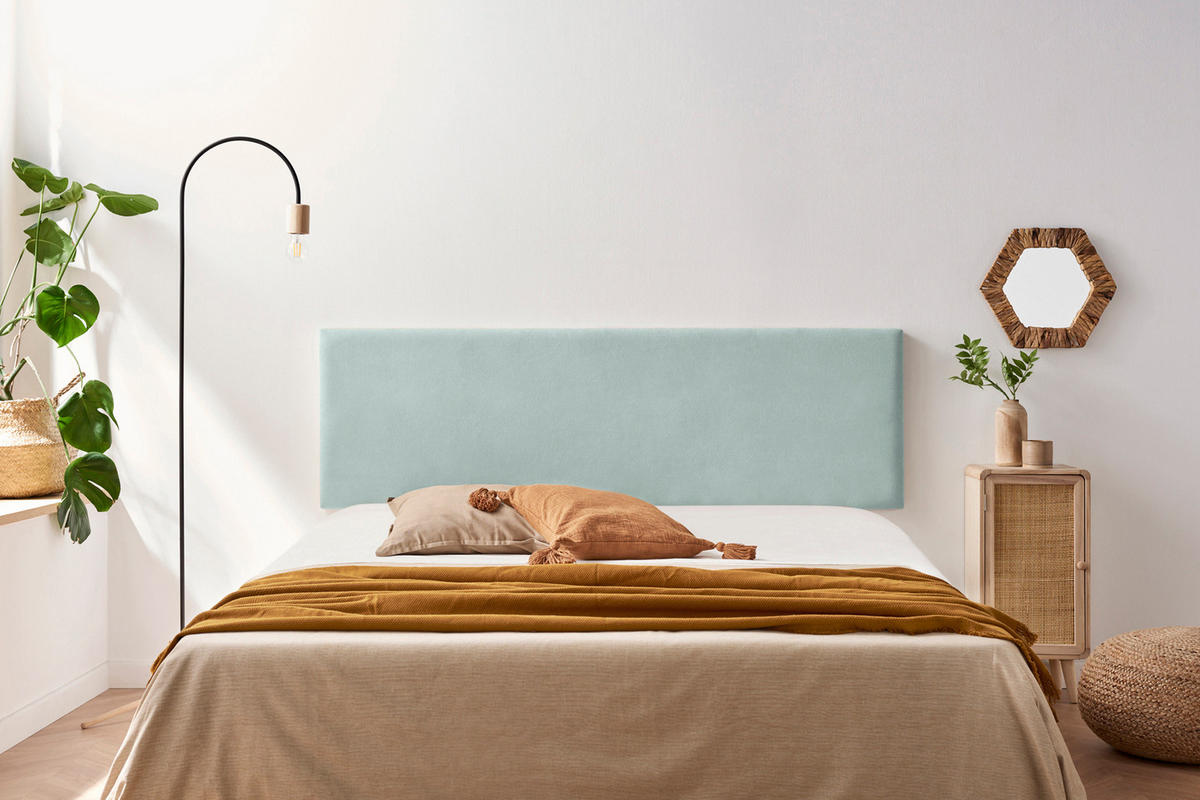 Kopfteil gepolstert NOVA Aqualine 160x50x5 cm - Wassergrün - Moonia - Pastellgrün, Holz (160/5/50cm)