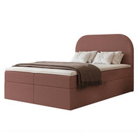 BOXBETT FUZZI 120x200 cm Ziegelrot (Stoff Lumi) - mit 2 Bettkästen, Bonellmatratze und weichem Kopfteil - Terracotta, Holzwerkstoff/Textil (120/200cm) - Ravio
