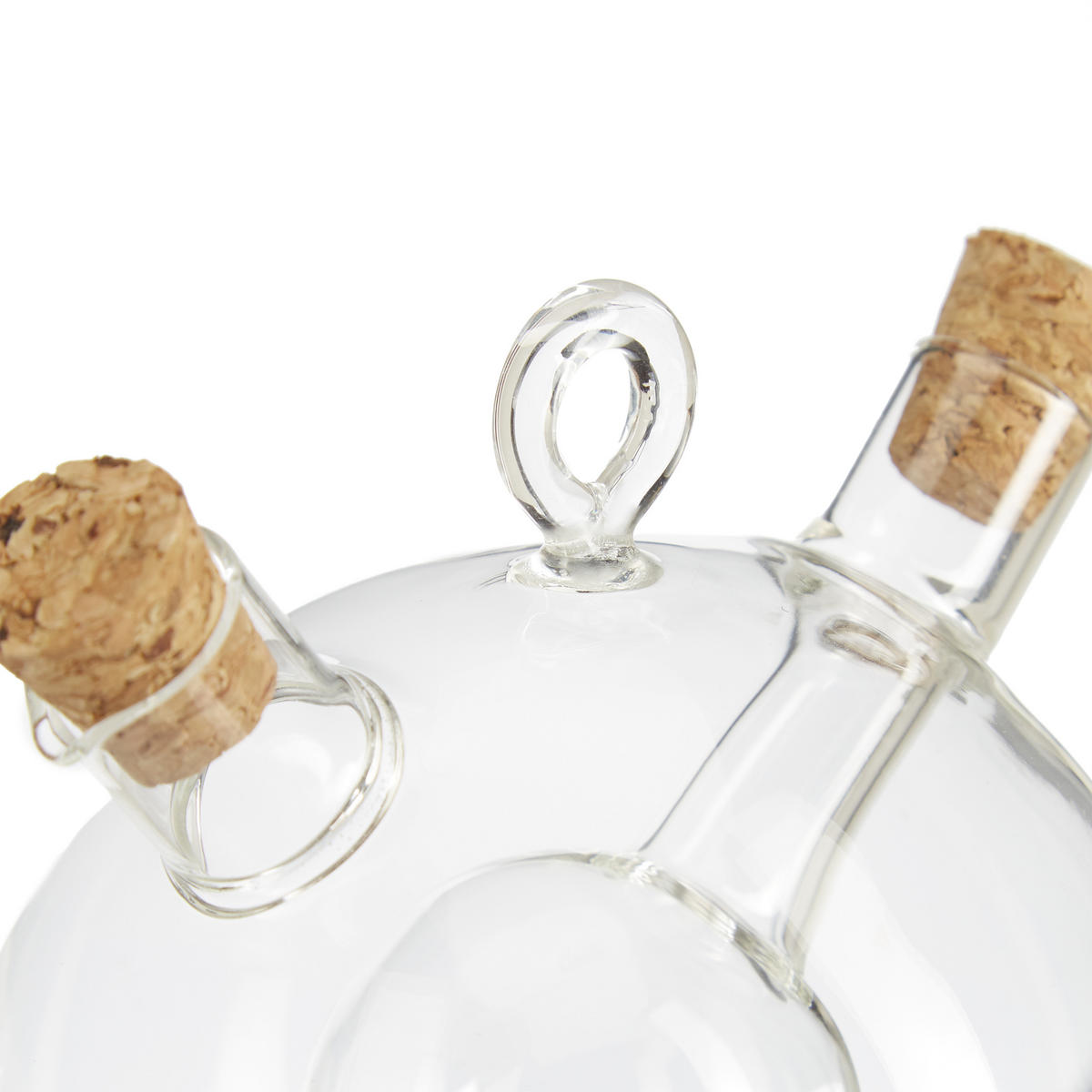 ESSIGSPENDER - Transparent, Glas/Naturmaterialen (12.5/11/10cm) - Relaxdays