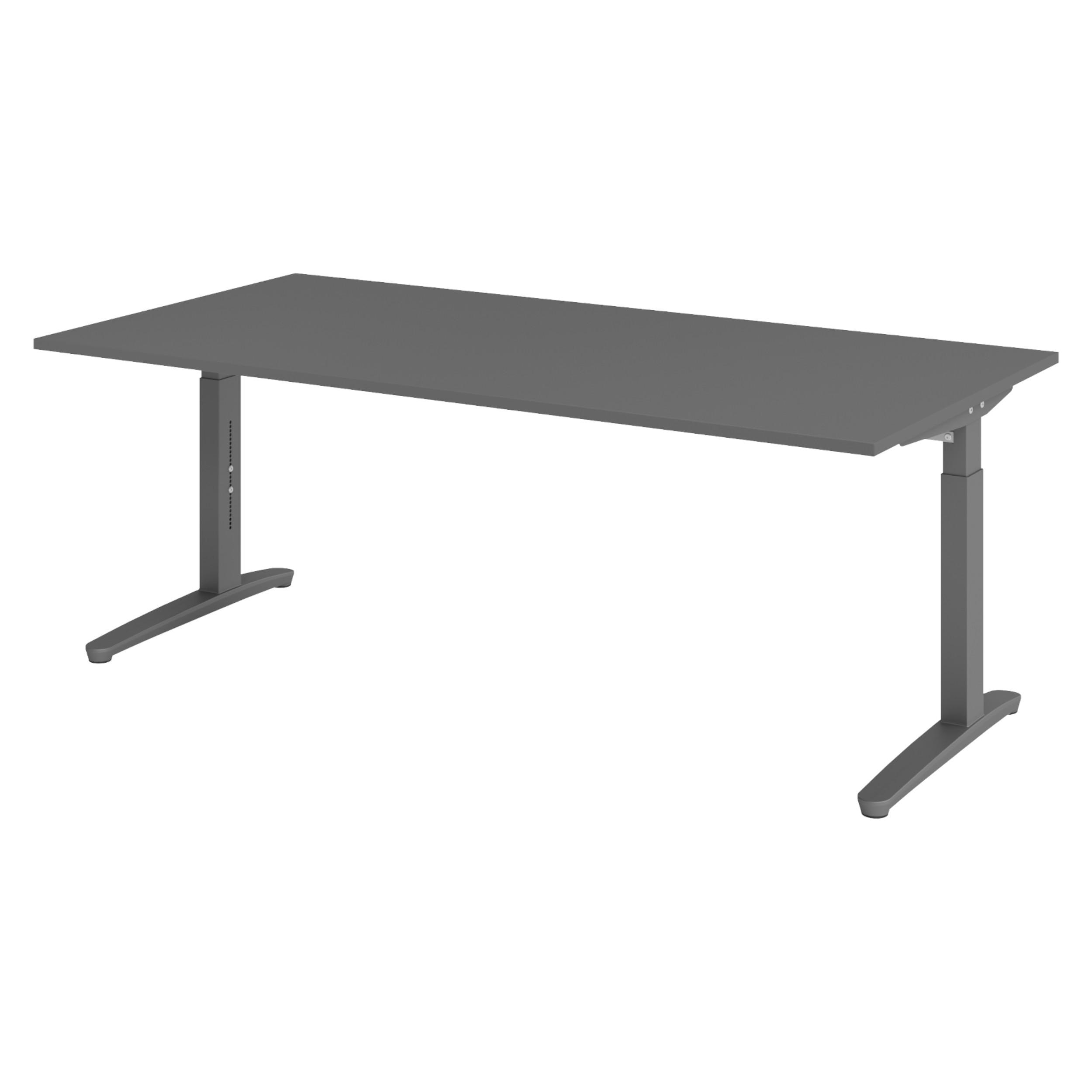 SCHREIBTISCH Serie-XB 100/200/74 cm in Graphitfarben/Graphitfarben - Graphitfarben, Holzwerkstoff (100/200/74cm) - bümö
