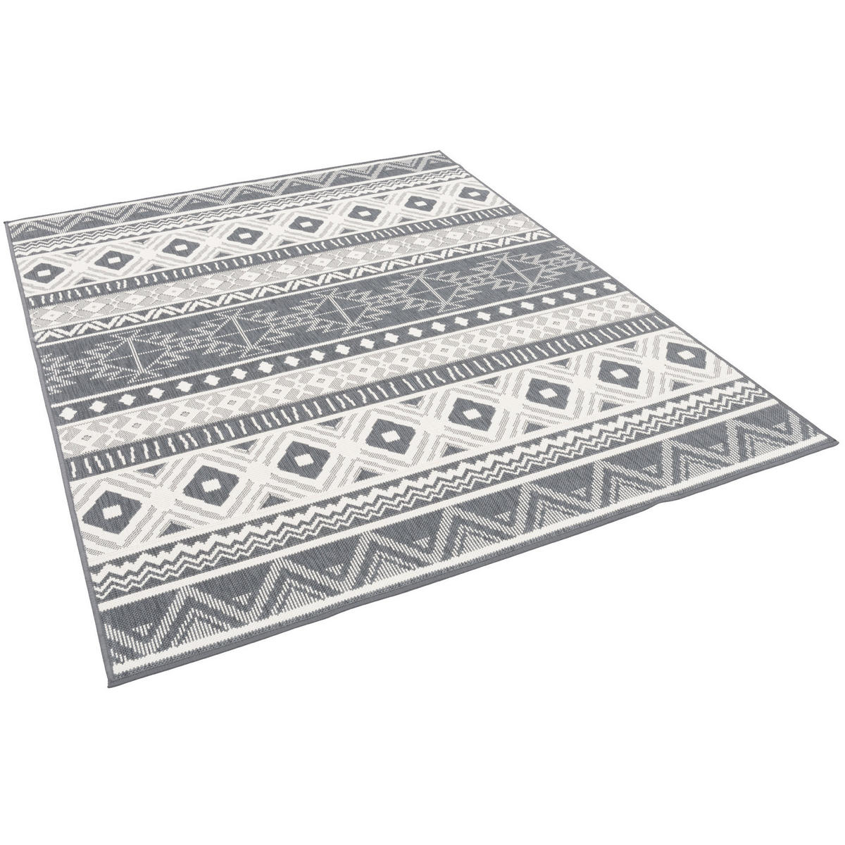IN- UND OUTDOOR TEPPICH BEIDSEITIG CAPE COD ETHNO - Grau, Textil (120/160cm) - Pergamon