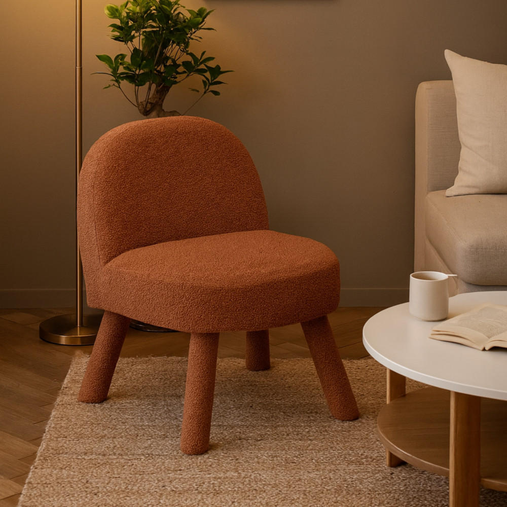 SESSEL aus Chenille-Stoff - Abica - Rost - Rostfarben, Textil (56/72/60cm) - Drawer