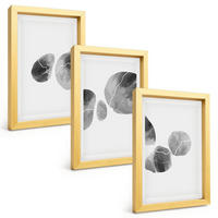 BILDER SET 3er Set - 20x30 cm Goldrahmen - Abstrakte Kunst, Farbspritzer - Goldfarben, Kunststoff (20/30cm) - TULUP