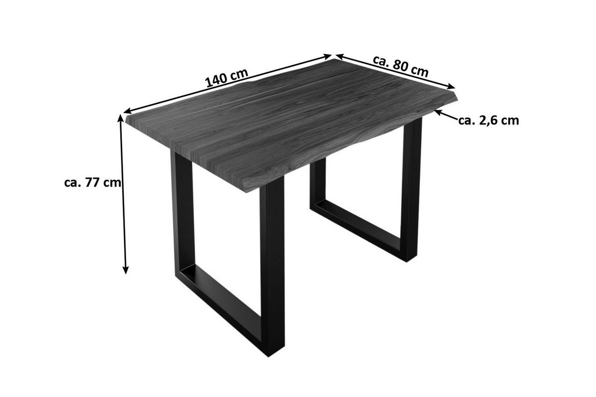 ESSTISCH LAUREN - Nussbaumfarben/Walnussfarben, Holz/Metall (80/140/77cm) - SAM