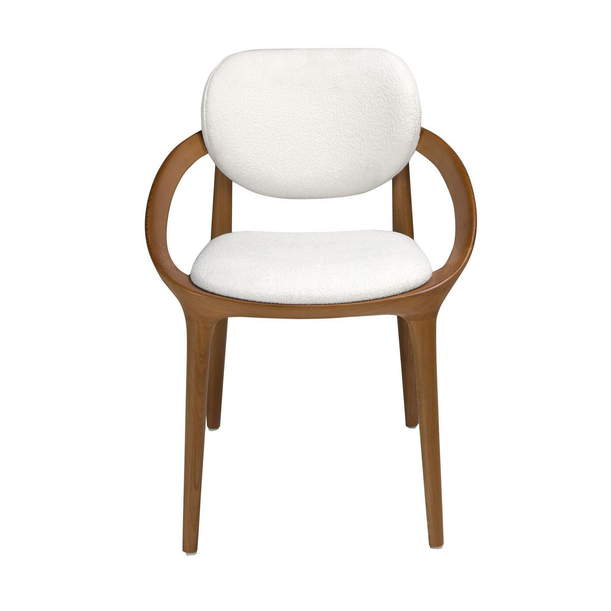 STUHL mit Stoffbezug in Off-White 60/59/78 cm - Ecru/Walnussfarben, Holz/Textil (60/78/59cm) - ANGEL CERDA