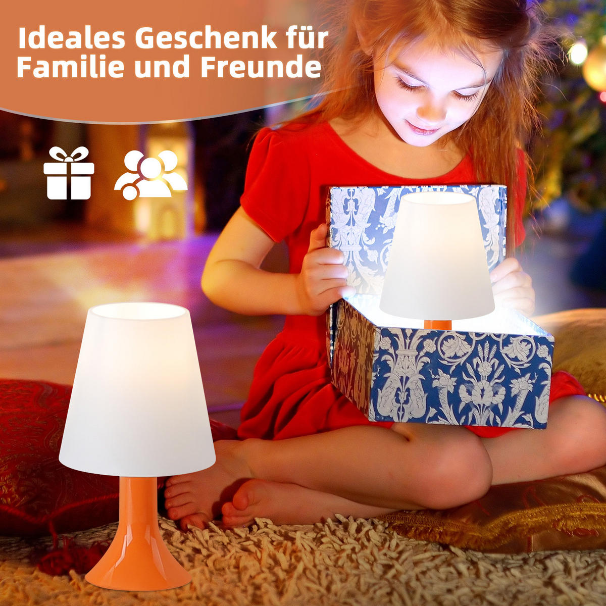 TISCHLEUCHTE Naumov (2er-Set) - Orange, Kunststoff (24.5/9/13cm) - Nettlife