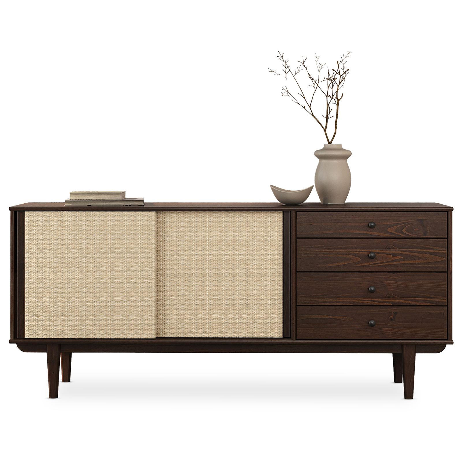 SIDEBOARD SIMONA - Nussbaumfarben, Holz (175/76/41cm) - IDIMEX
