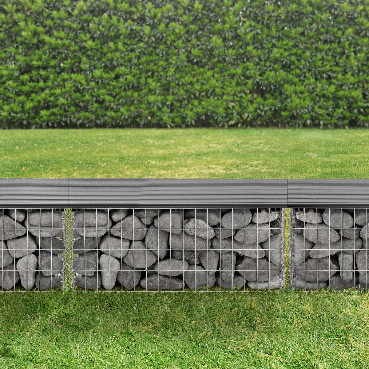 GABIONENBANK - Grau, Kunststoff (100/45/30cm) - pro.tec