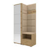 GARDEROBEN-SET Nela I mit Spiegel 100/187/40 - Beige/Silberfarben, Holzwerkstoff/Kunststoff (100/187/40cm)