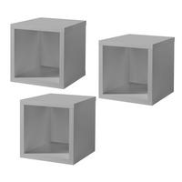 HÄNGEREGAL 3er-Set Erna 32x32x32 aus Holzwerkstoff Farbe Kreidegrau - Hellgrau, Holzwerkstoff (32/32/32cm) - 58aufmkessel