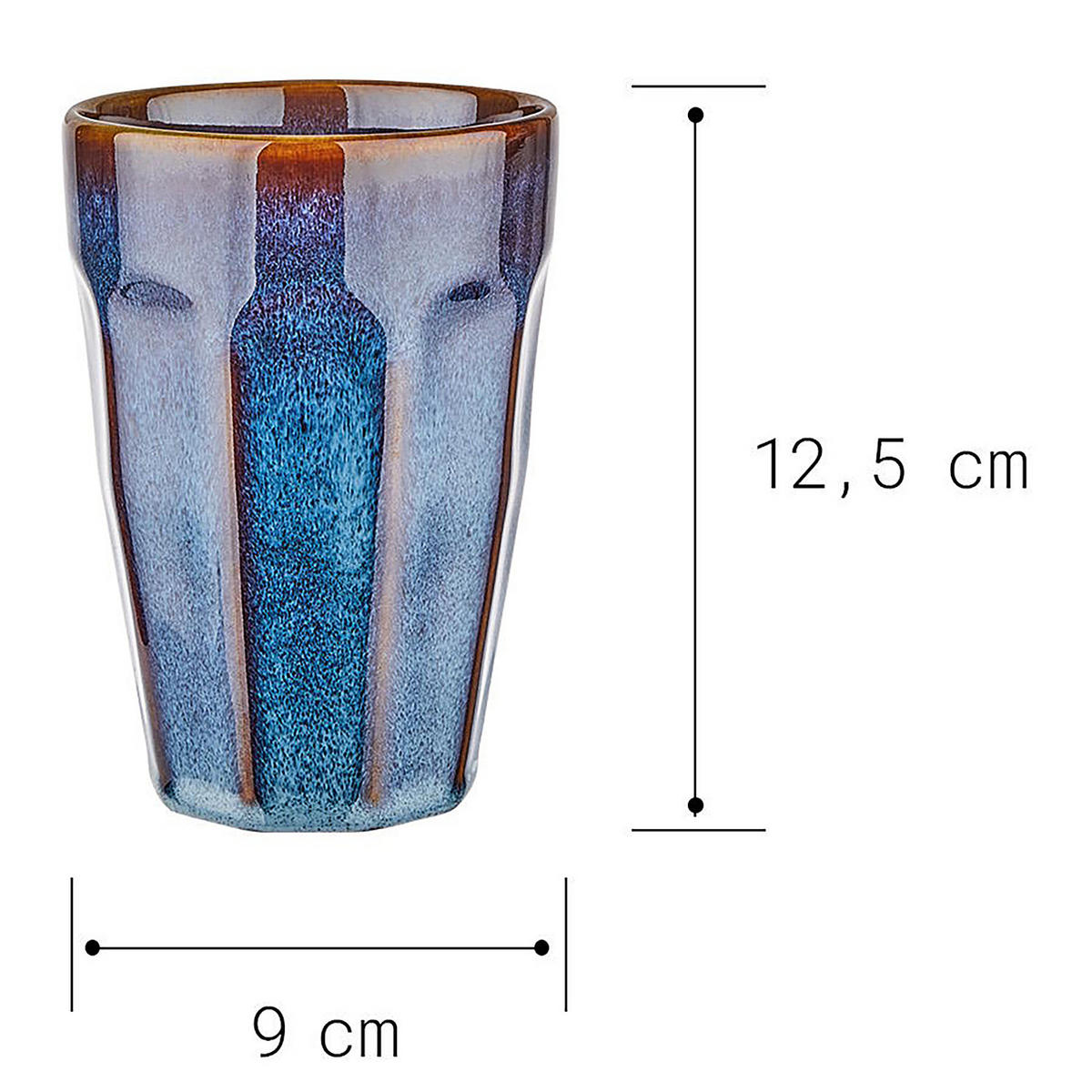 TASSEN BECHER 6er-Set Bergamo 330 ml - Blau, Keramik (0.33L) - Butlers