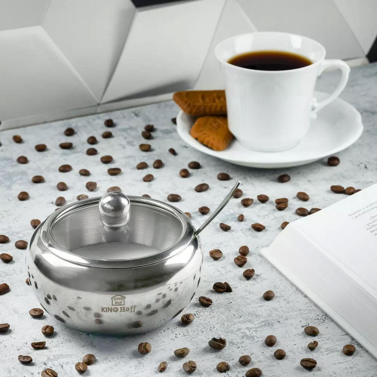 ZUCKERDOSE Silber 12/12/10 cm KH3725 - Silberfarben, Metall (12/10cm) - Kinghoff 