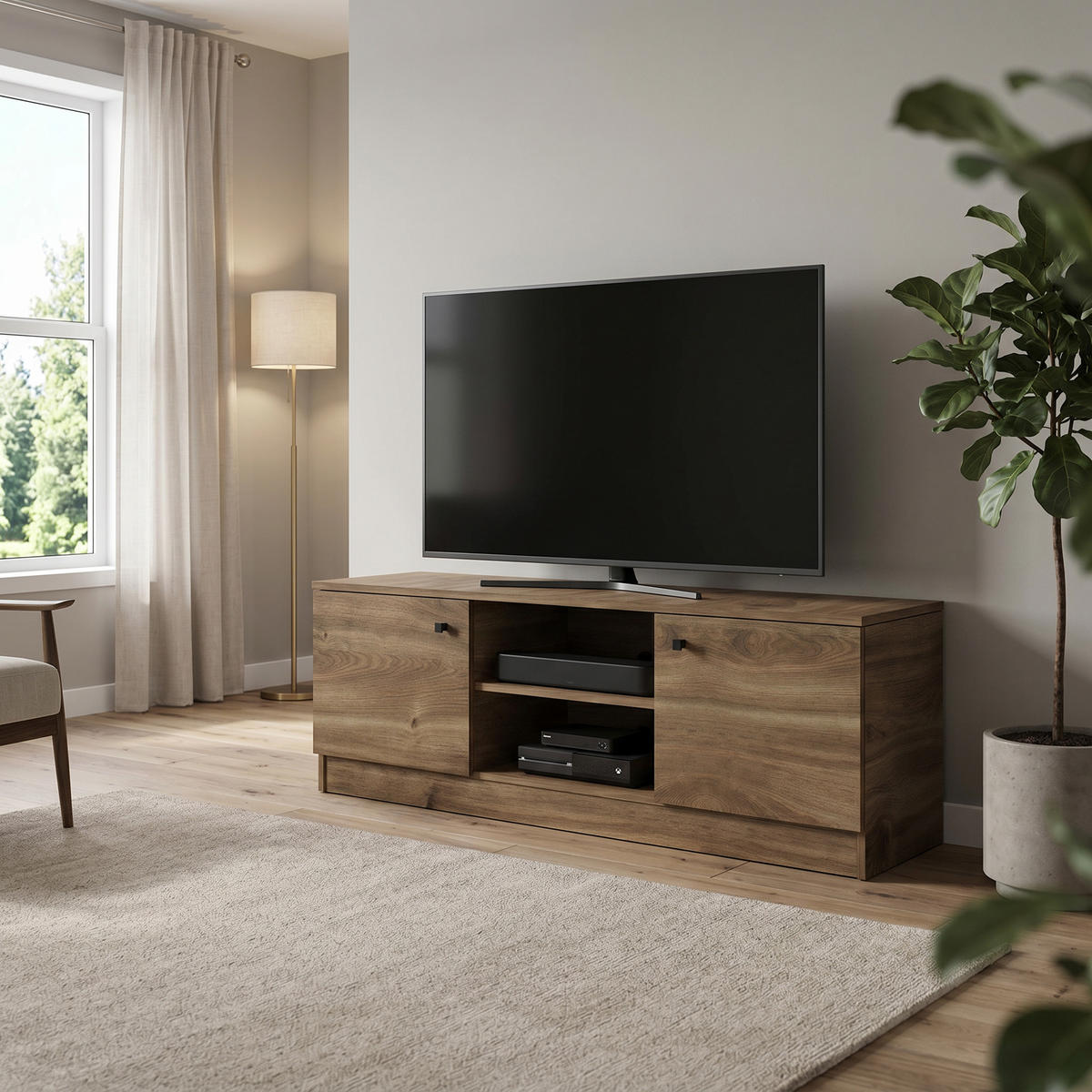 LOWBOARD NESTOS 120/48,5/40 cm, Braun - Braun, Holzwerkstoff (120/48.5/40cm) - MASSENO