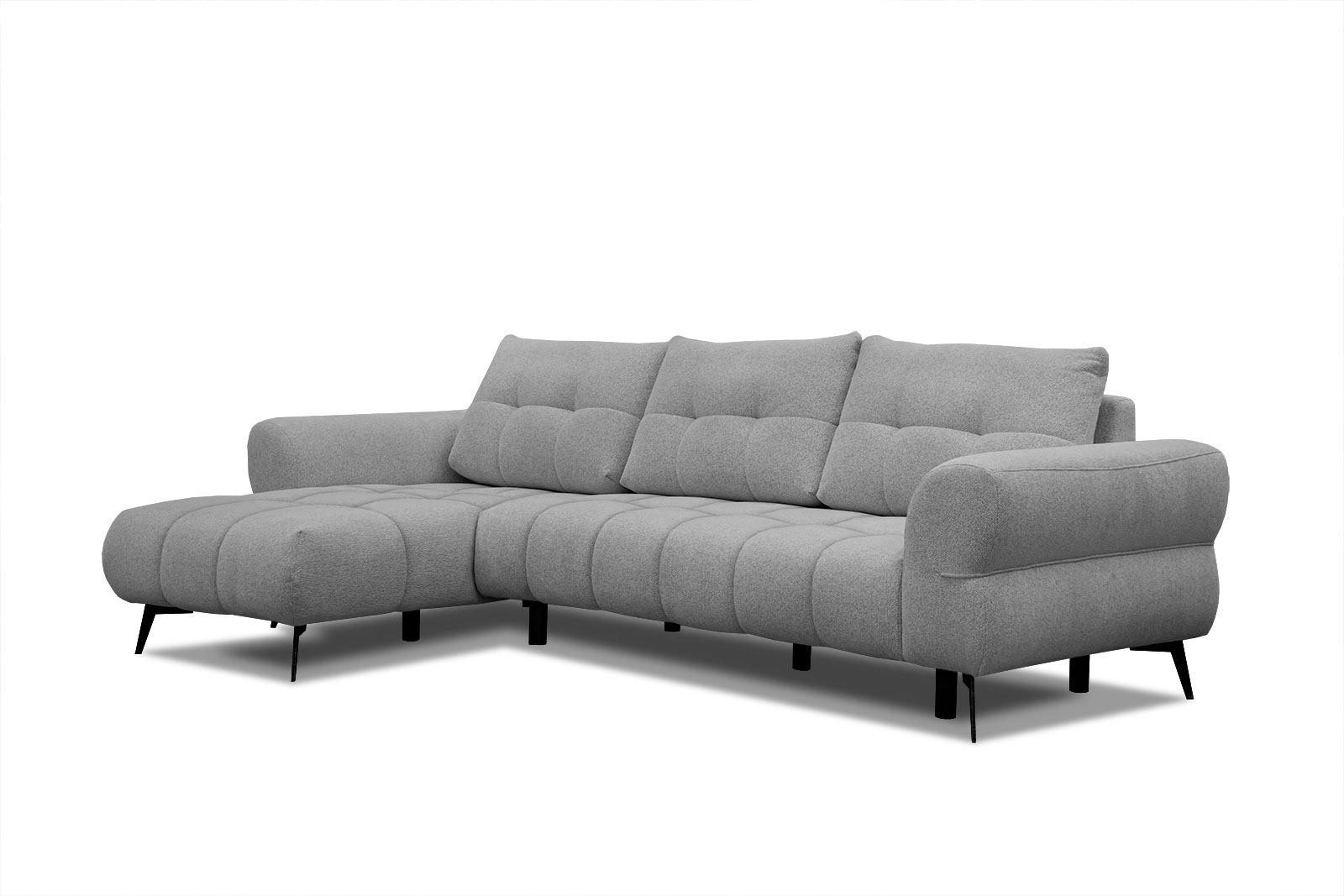 ECKSOFA SALVINI 4-Sitzer, grau - Schwarz/Grau, Holzwerkstoff/Textil (158/292cm) - Courtois Laville