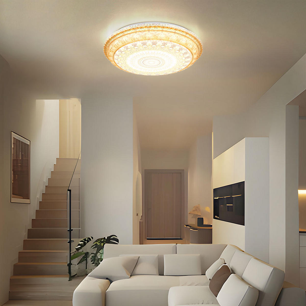 LED DECKENLEUCHTE LAZARO Bunt - Multicolor, Metall (39/39/8.5cm) - Globo Lighting