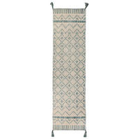 LÄUFER Ethno-Muster, handgewebt, elfenbein-türkis LEELA - Beige, Textil (60/200cm) - KADIMA DESIGN