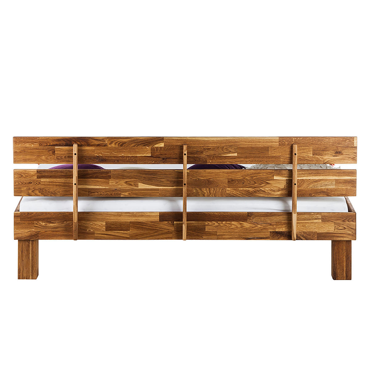 BETT - Massivholz - Eichefarben, Holz (180/200cm) - home24