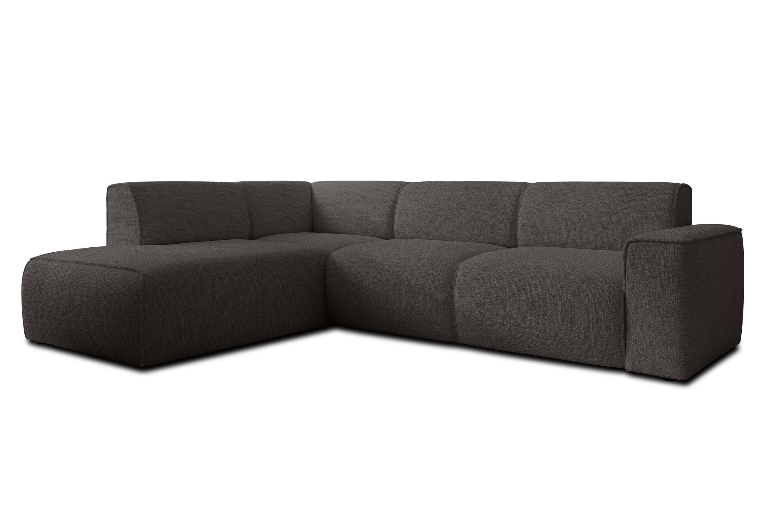 ECKSOFA L Form Didim Grau 292/220/78 cm – großes Sofa stilvoll & bequem L - Schwarz/Grau, Kunststoff/Textil (220/292cm) - AX Living