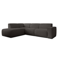 ECKSOFA L Form Didim Grau 292/220/78 cm – großes Sofa stilvoll & bequem L - Schwarz/Grau, Kunststoff/Textil (220/292cm) - AX Living