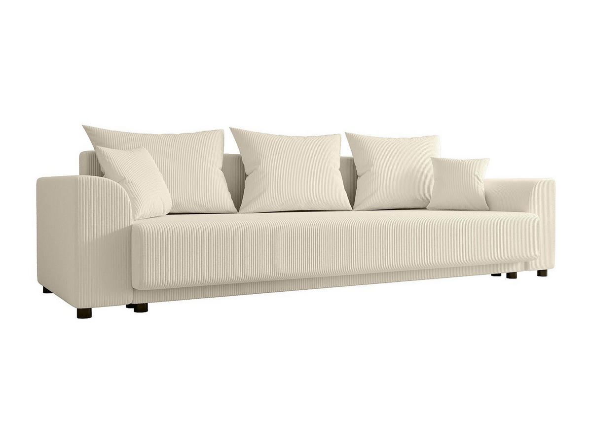 SOFA 3-Sitzer mit Schlaffunktion - Cord - Beige - NESSARO - Creme, Textil (235/80/90cm) - Vente-Unique