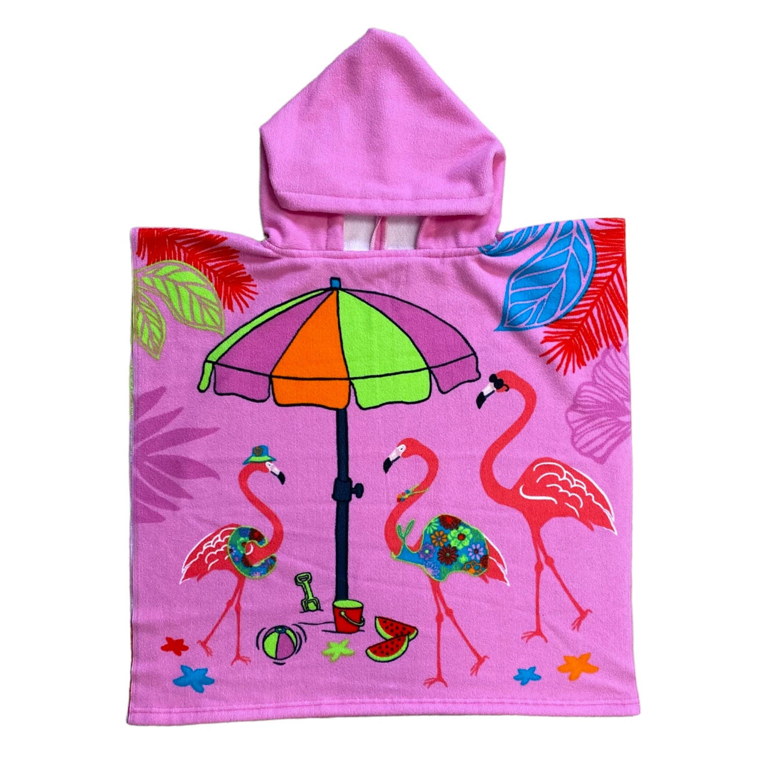 MIKROFASER-PONCHO Kind Girly - Pink, Textil (Einheitsgrößenull) - LE COMPTOIR DE LA PLAGE