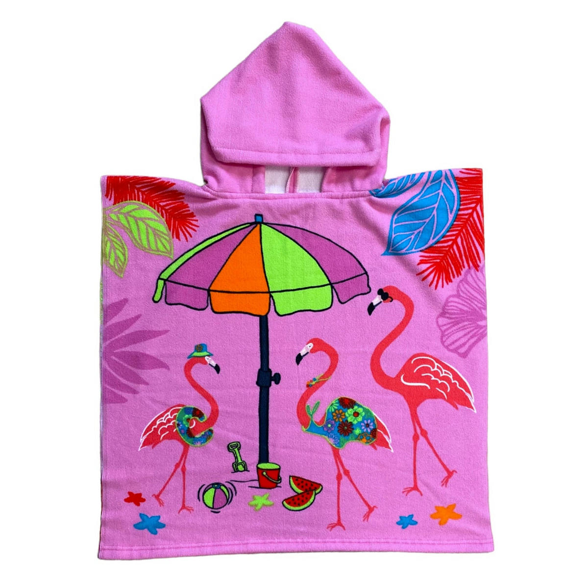 MIKROFASER-PONCHO Kind Girly - Pink, Textil (Einheitsgrößenull) - LE COMPTOIR DE LA PLAGE