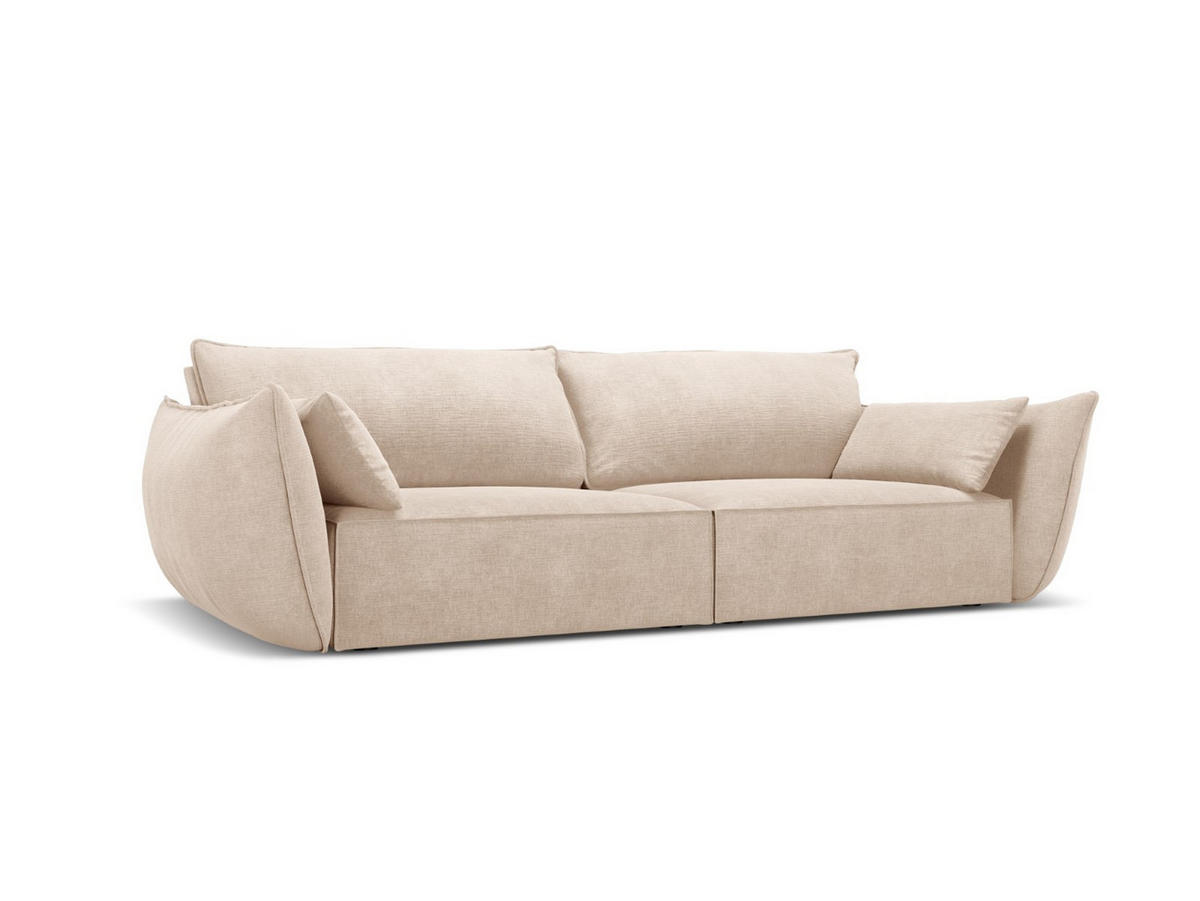 SOFA Kaelle aus Chenille-Stoff beige 3 Sitzplätze - Beige, Textil (100/85/208cm) - Micadoni