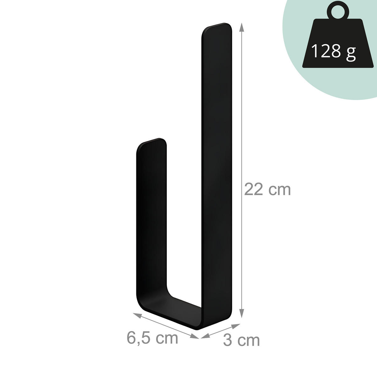 ERSATZROLLENHALTER - Schwarz, Metall (3/22/6.5cm) - Relaxdays