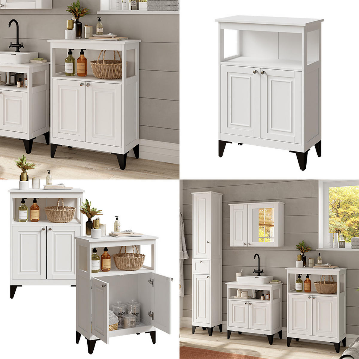 MIDISCHRANK Vanity Weiß 60 x 85 cm - Weiß, Holzwerkstoff (60/85/30cm) - Vicco