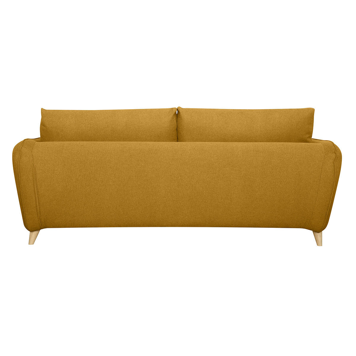 SCHLAFCOUCH Skandinavisch Kumingelb Matratze 10cm 3-Sitzer CREEP - Gelb, Textil (103/81/201cm) - Miliboo